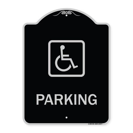 SIGNMISSION Parking Handicapped Symbol Heavy-Gauge Aluminum Architectural Sign, 24" x 18", BS-1824-23477 A-DES-BS-1824-23477